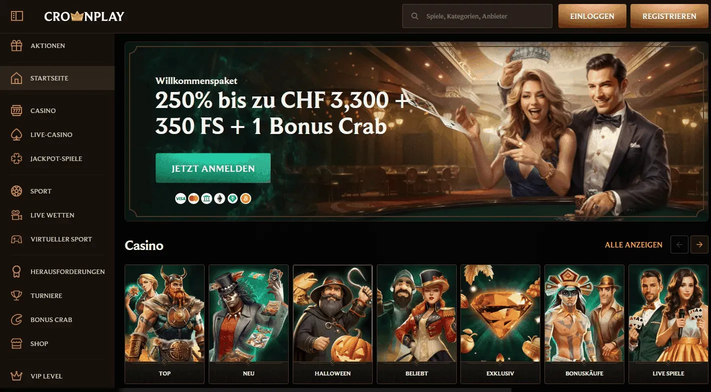 CrownPlay Online Casino Webseite CrownPlay Casino Startseite